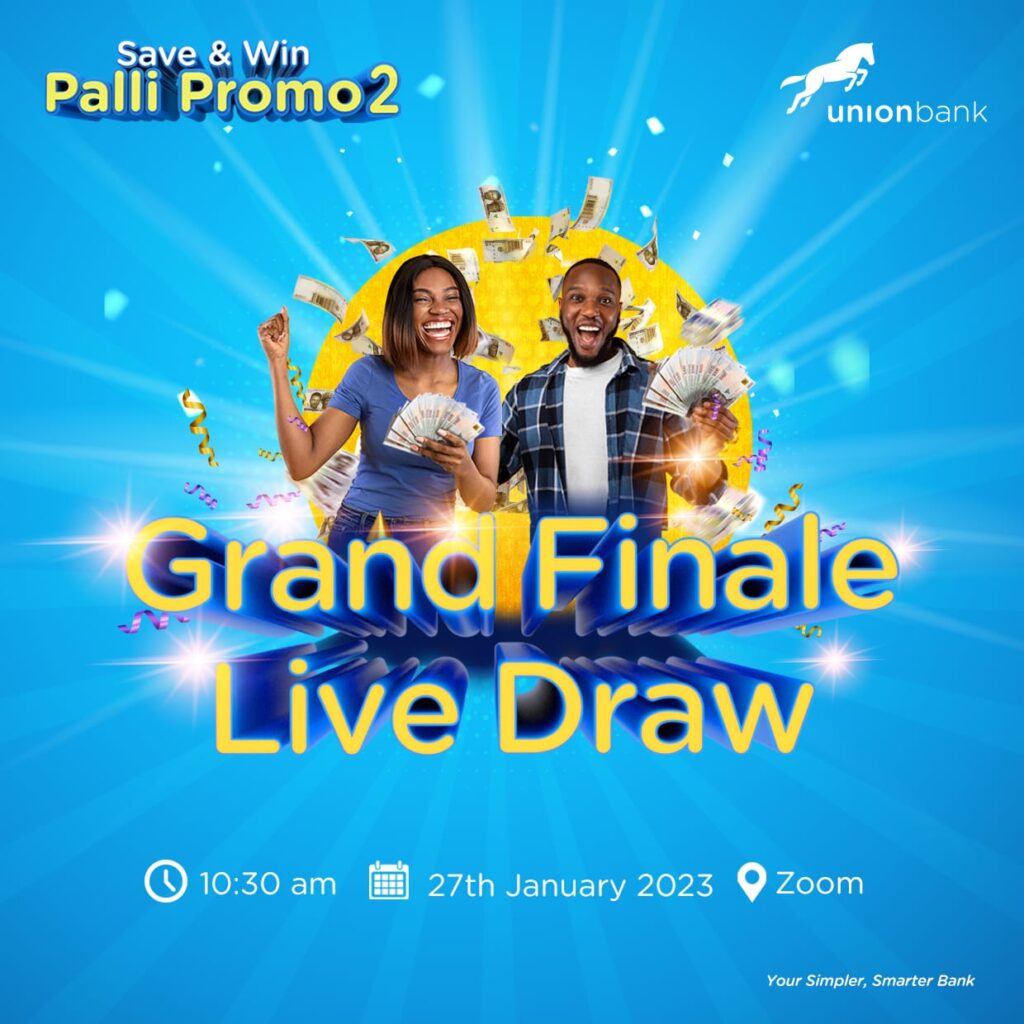 Lucky Customers To Be Rewarded with Over N50m In Union Bank Save & Win Palli Promo, UnionKorrect Draws On January 27